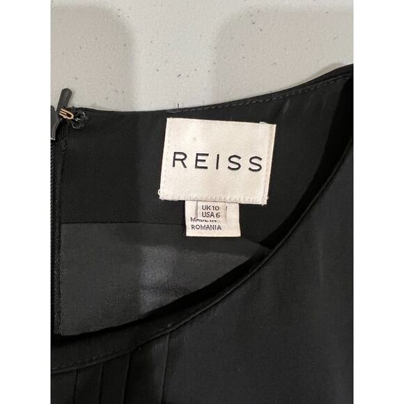 Reiss Sheath Dress‎ Pleated Front Black Pockets 6 Career Work Funeral - Picture 11 of 16